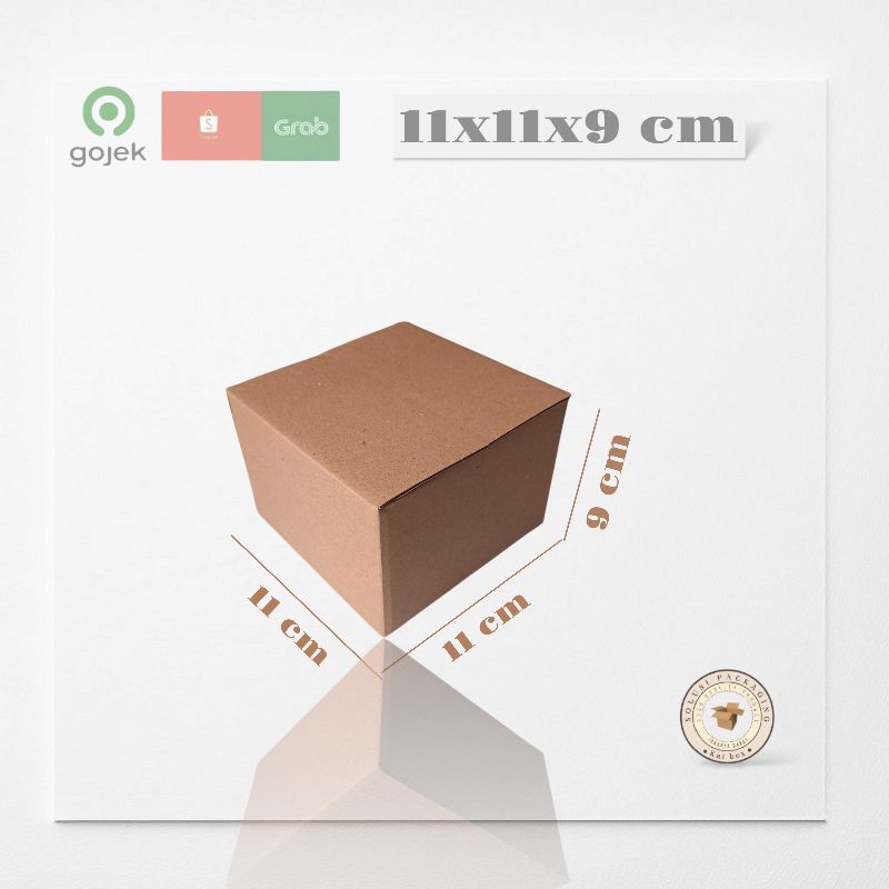 

kardus ukuran 11x11x9 cm box singel wall polos ST