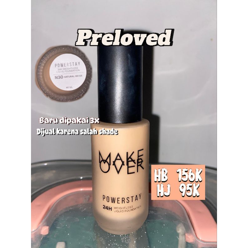 PRELOVED MAKE OVER (foundation, setting powder, lip glaze)