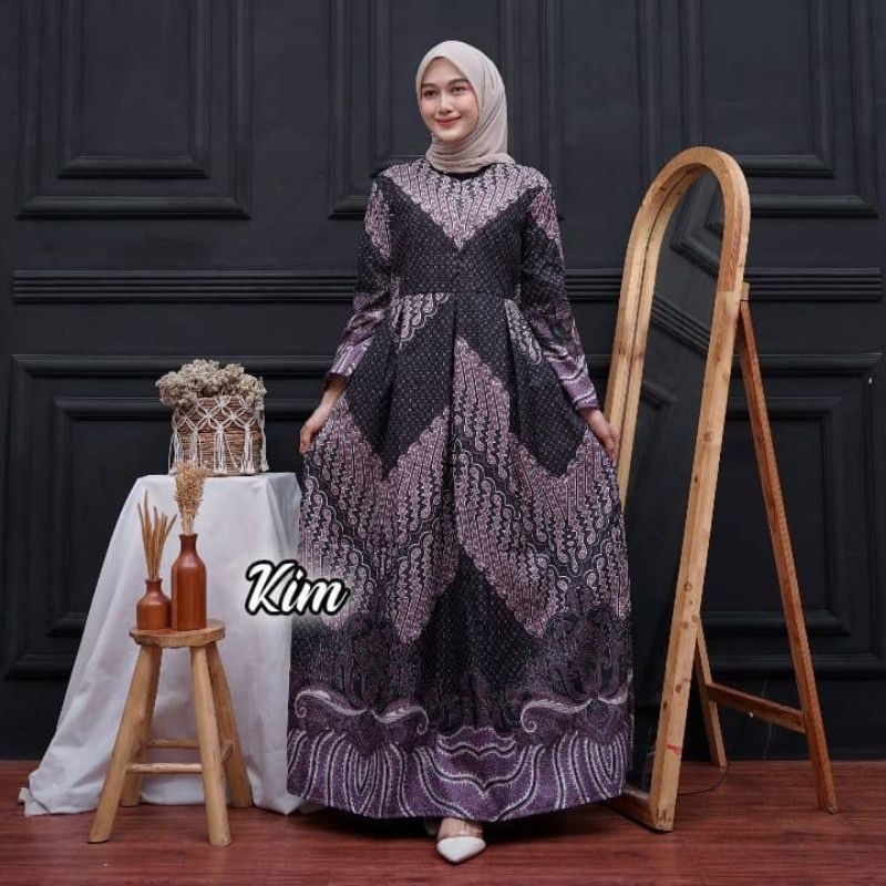 Ready Jumbo - Gamis Batik Wanita Busui Terbaru - Dress Batik Katun Poly Premium - Gamis Busui Jumbo
