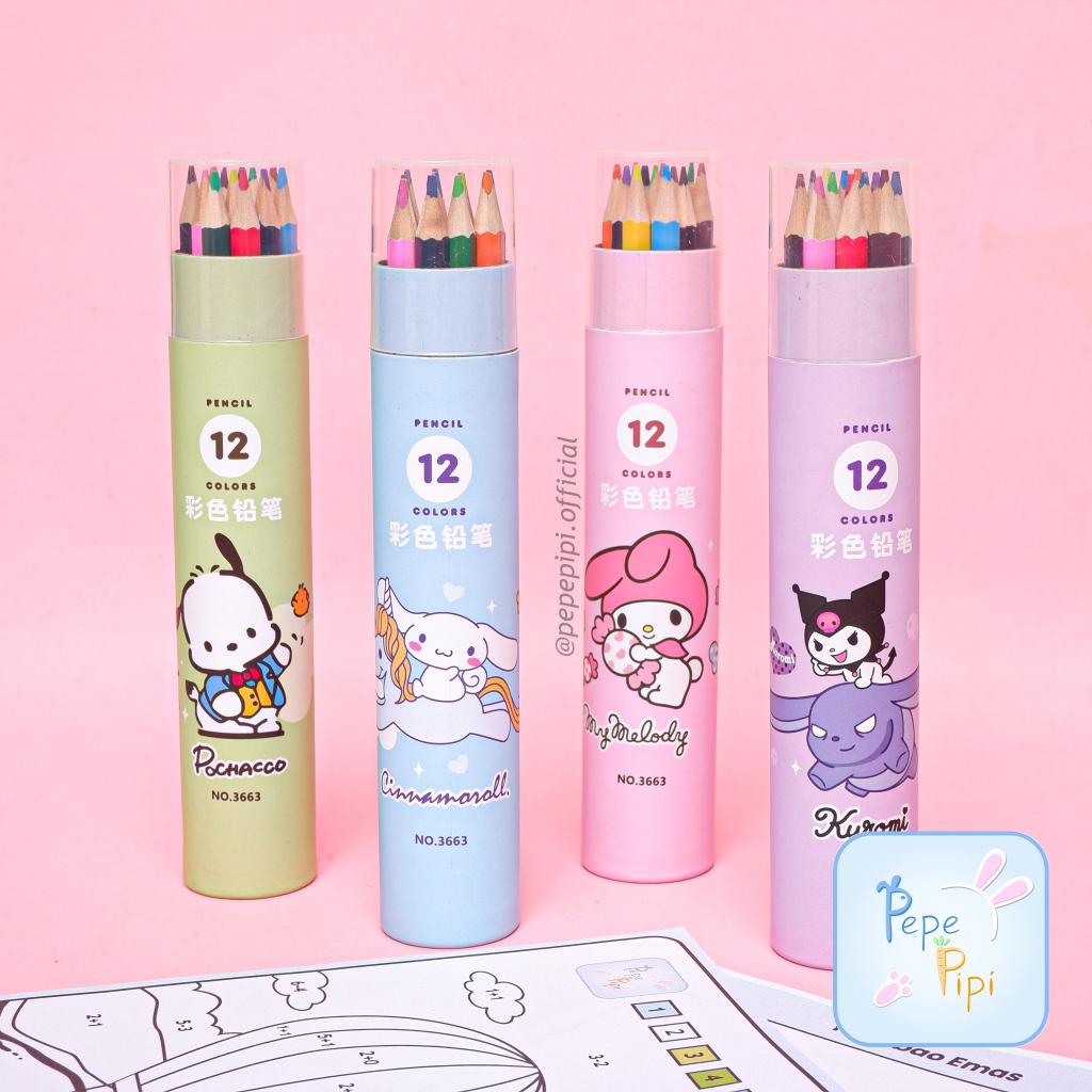 

Pensil Warna Tabung Tinggi Sanrio 12 Warna Colored Pencils Pencil Color Tube