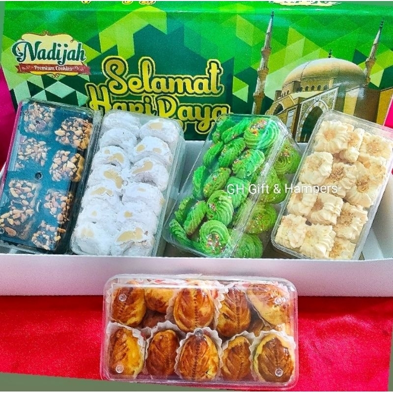 

Kue Kering Lebaran isi 5 Toples 350gr Hampers IdulFitri Cookies Premium Parcel Paket Kado