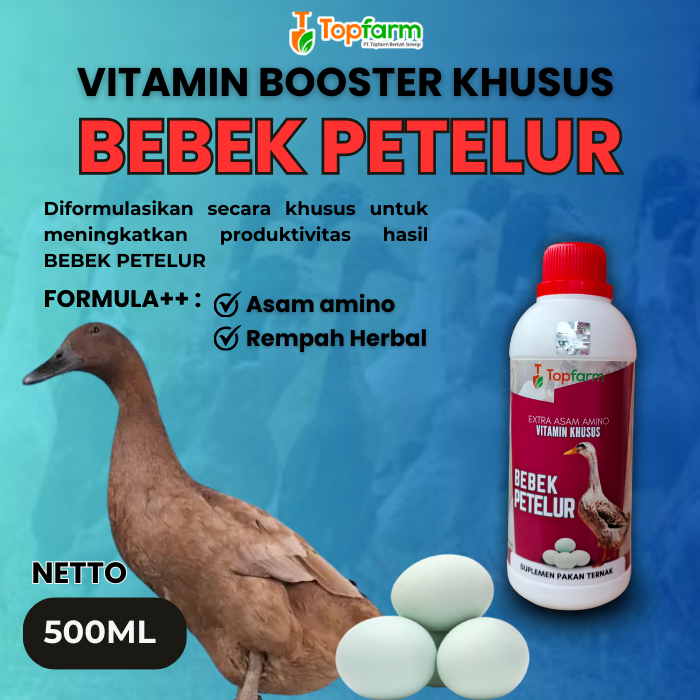 Vitamin Booster Ternak Bebek Petelur 500ML/ Vitamin Bebek Petelur/ Vitamin Untuk Bebek Petelur/  Vit