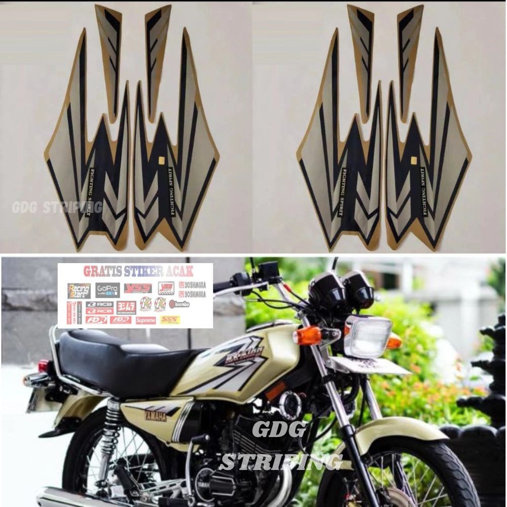 Striping Stiker Yamaha Rx King 2002 Hitam Gold Murah GDG