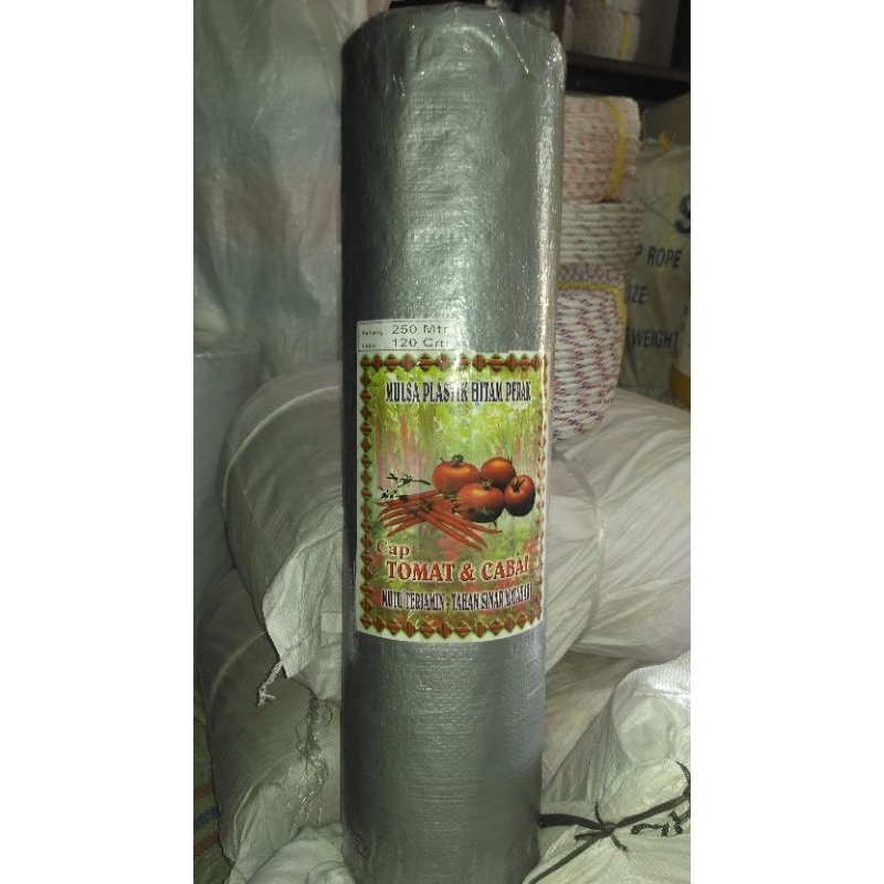 Mulsa hitam perak merek tomat cabe isi 250mtr