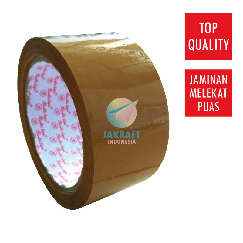 

(6 Roll) GROSIR Lakban OPP INOKI Cokelat Coklat 2" Inch 45 mm x 90 Yards I-nOki Pack Tan Brown