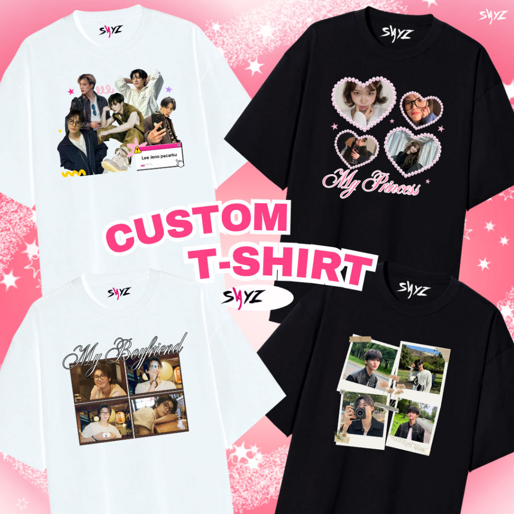 [ FREE CUSTOM ] Kaos Custom foto sendiri - kaos bucin/kaos couple/custom tshirt foto pacar/idol/acto