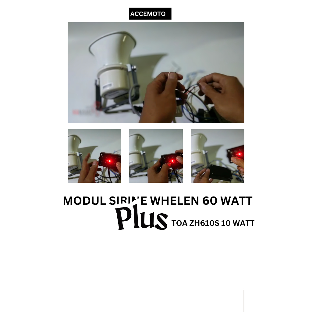 modul sirine patwal whelen HHS 60 watt rakitan plus speaker TOA 10 watt ZH610S ori mobil motor.