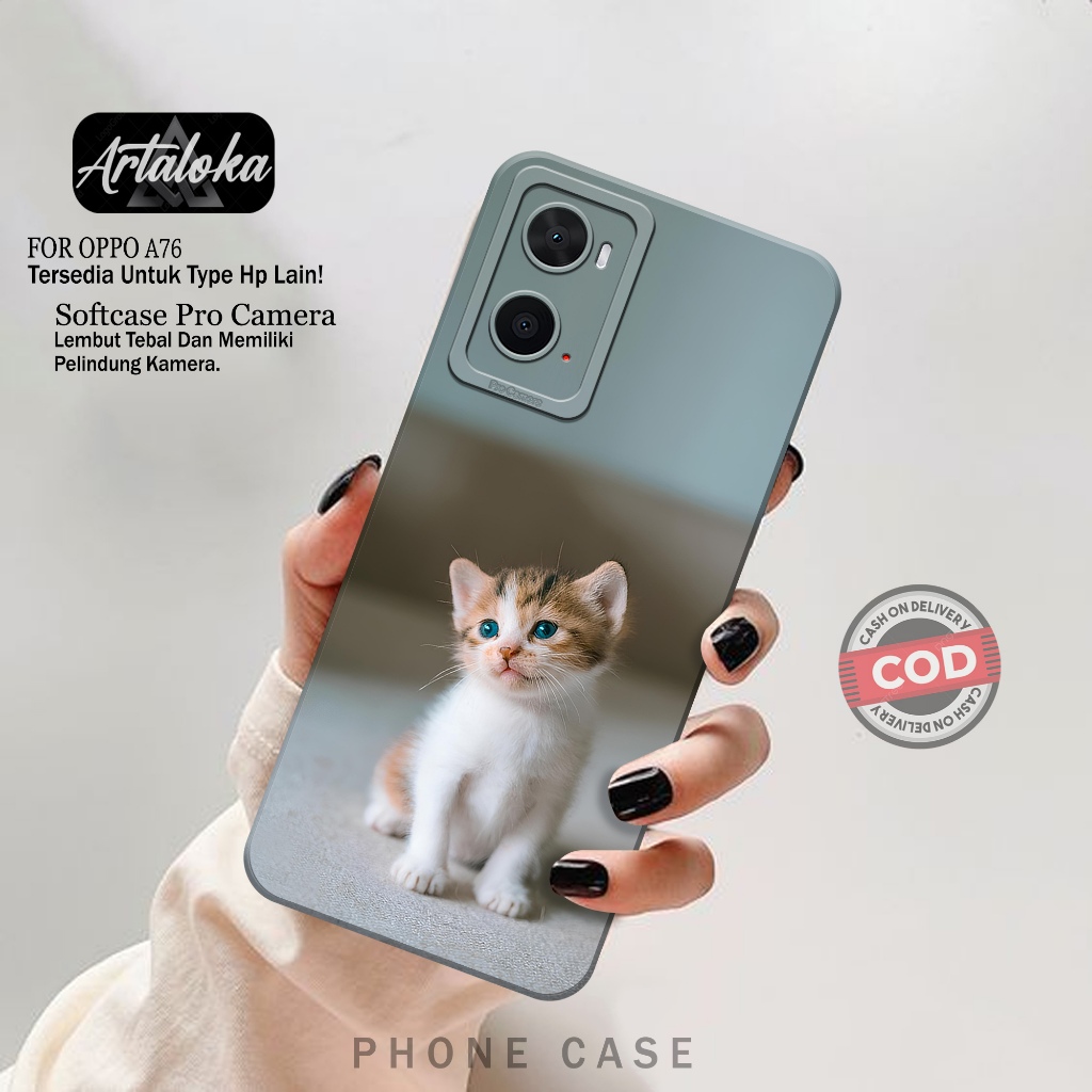 Case Hp Oppo A76 - Fashion Case Kucing - Softcase Oppo A76 - Casing Oppo A76 - Kesing Oppo A76 - Sil