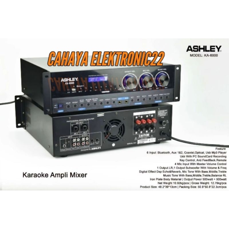 Power Amplifier Karaoke Ashley Ka6000 Ka 6000 Original Garansi