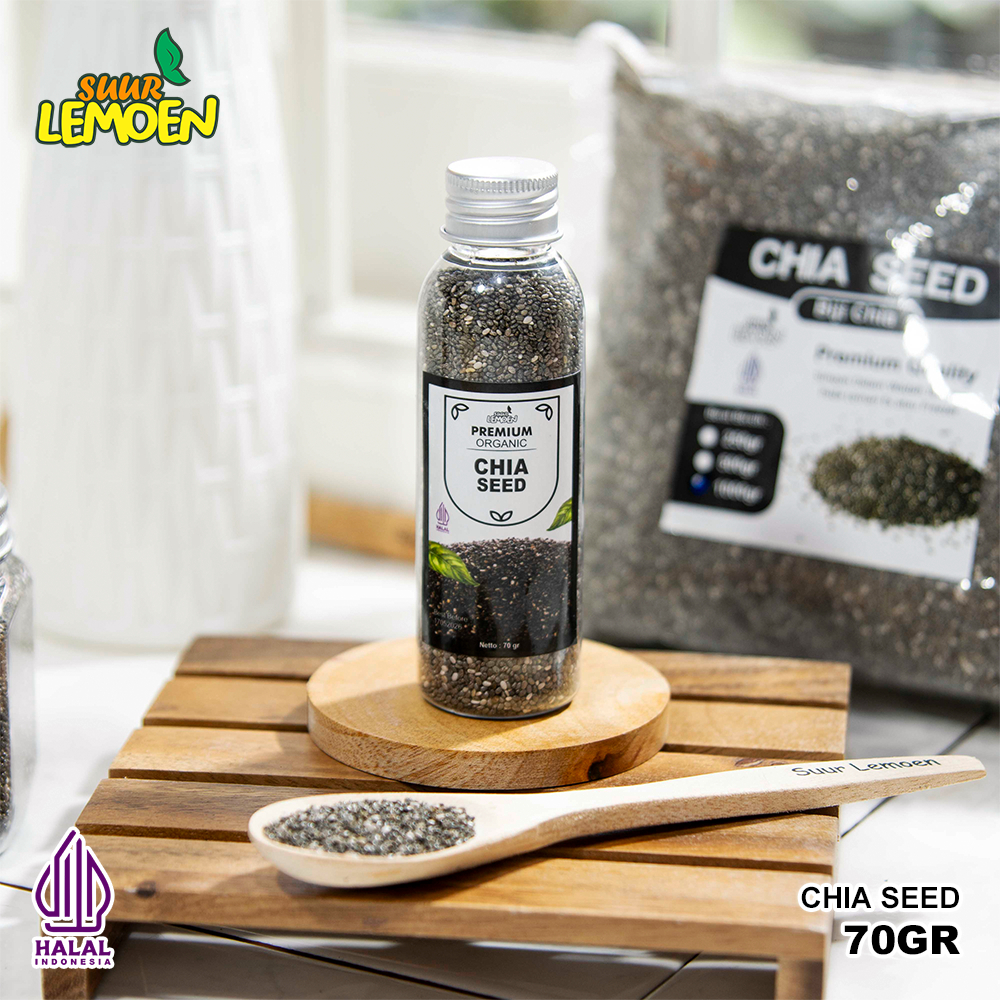 

Biji Chia Seed Organik 70 gram & 150 gram / Black Chia Seed Premium Untuk Diet By Suur Lemoen Borneo SMD