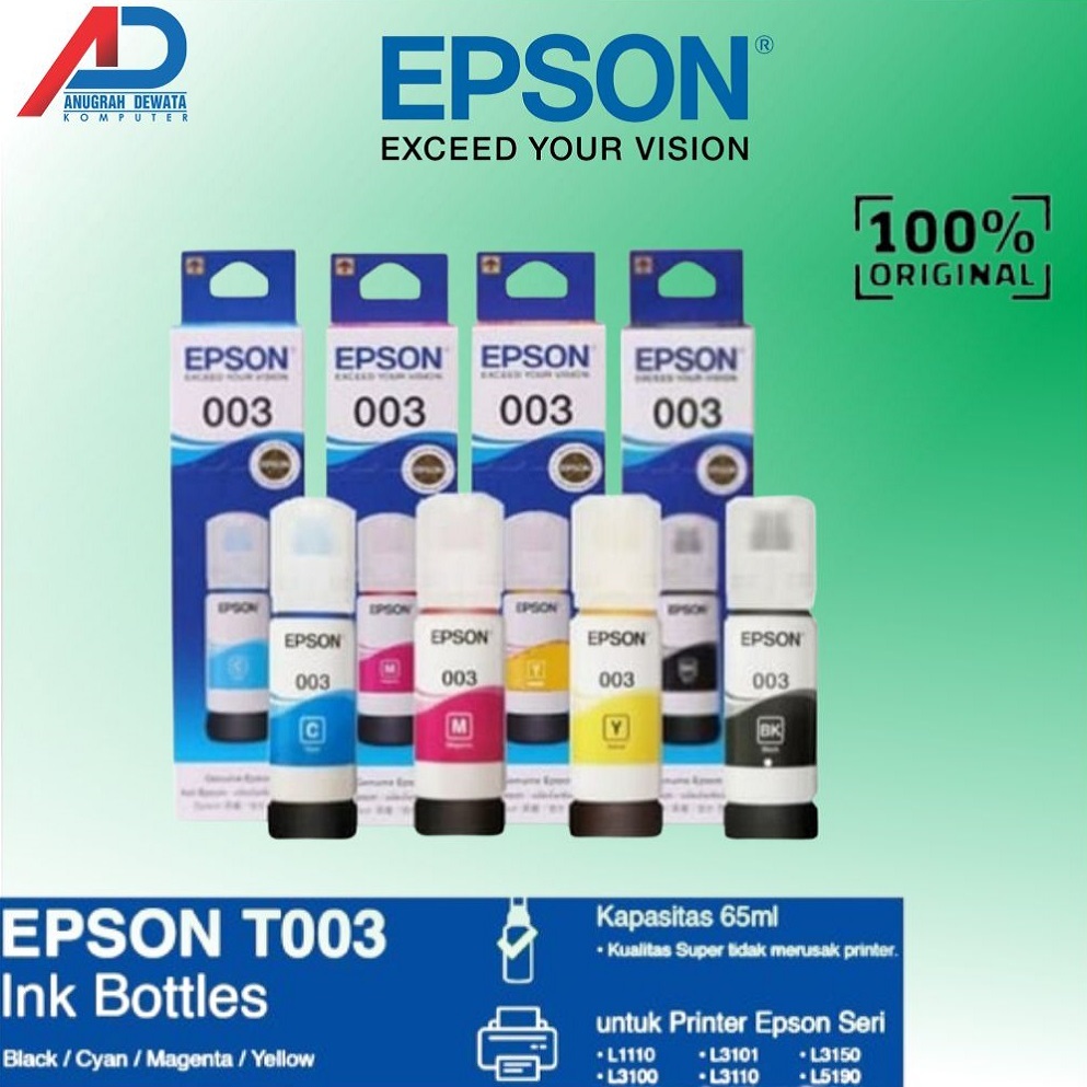 TINTA EPSON 003 ORIGINAL EPSON FOR L1210 L3210 L3250 L3550
