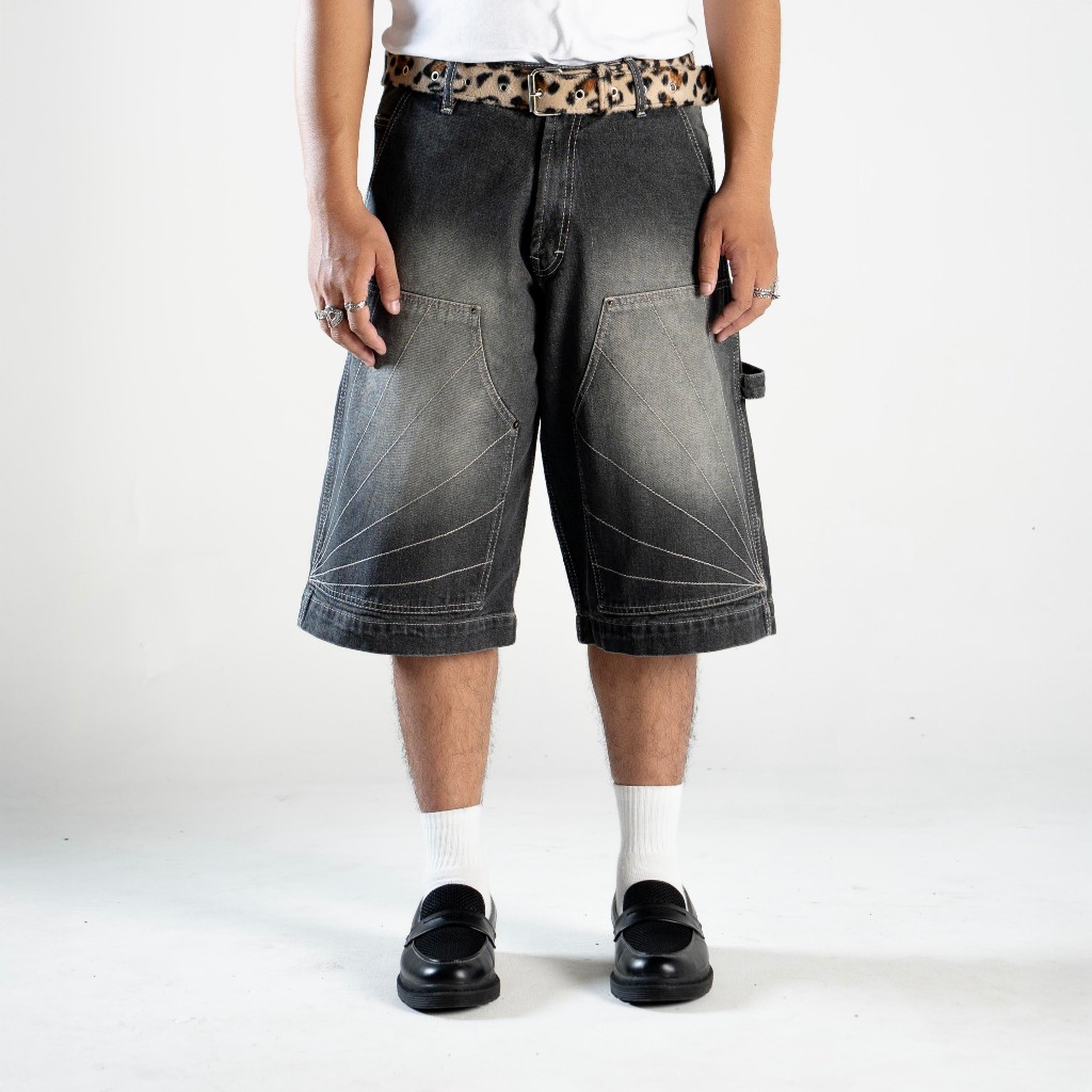 Garments Flint Jorts Carpenter Double Knee Short Pants Jeans Washed Black