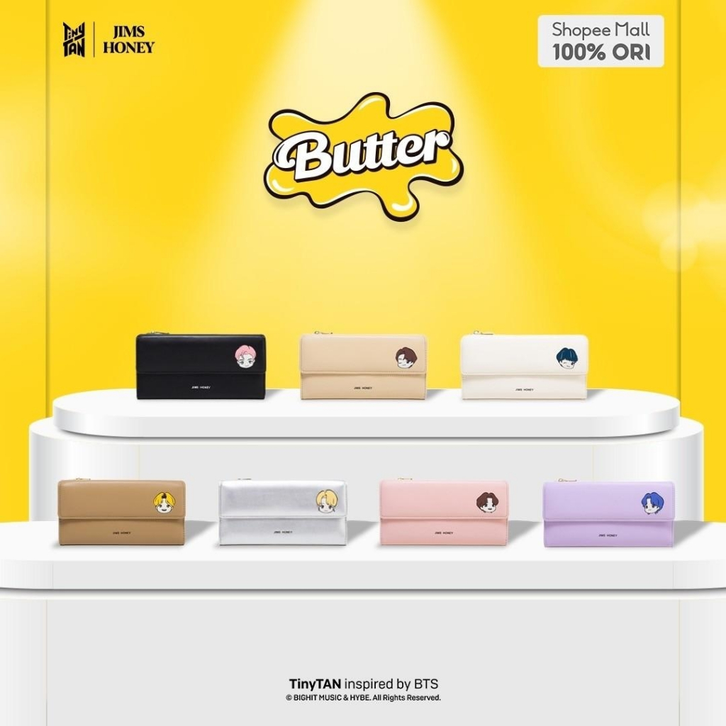 JIMS HONEY X TinyTAN - Butter Wallet Long Dompet Panjang Wanita