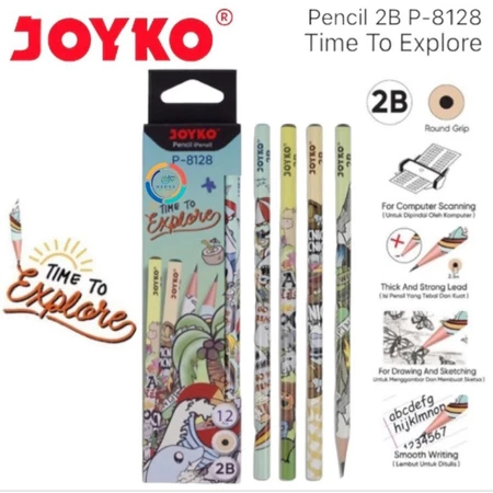 

12 PCS PENSIL 2B BIRU Joyko P 8128 Explore / Pensil kayu 8128 MURAL