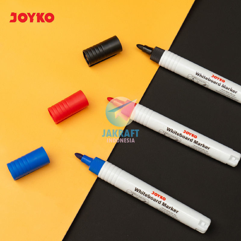 

(1 Pcs) Spidol Papan Tulis Bisa Dihapus w/ Clip JOYKO WM-70 Hitam Black / Biru Blue / Merah Red Refillable Whiteboard Kaca Glassboard Marker