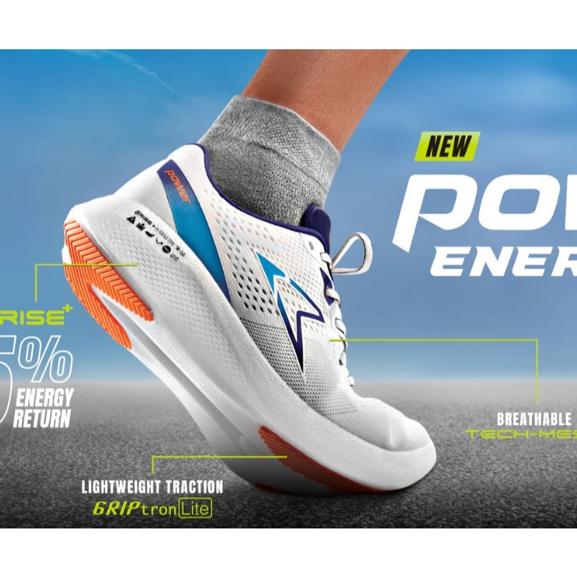 Bata Sepatu Sneakers RUNNING Pria POWER XRise+ White