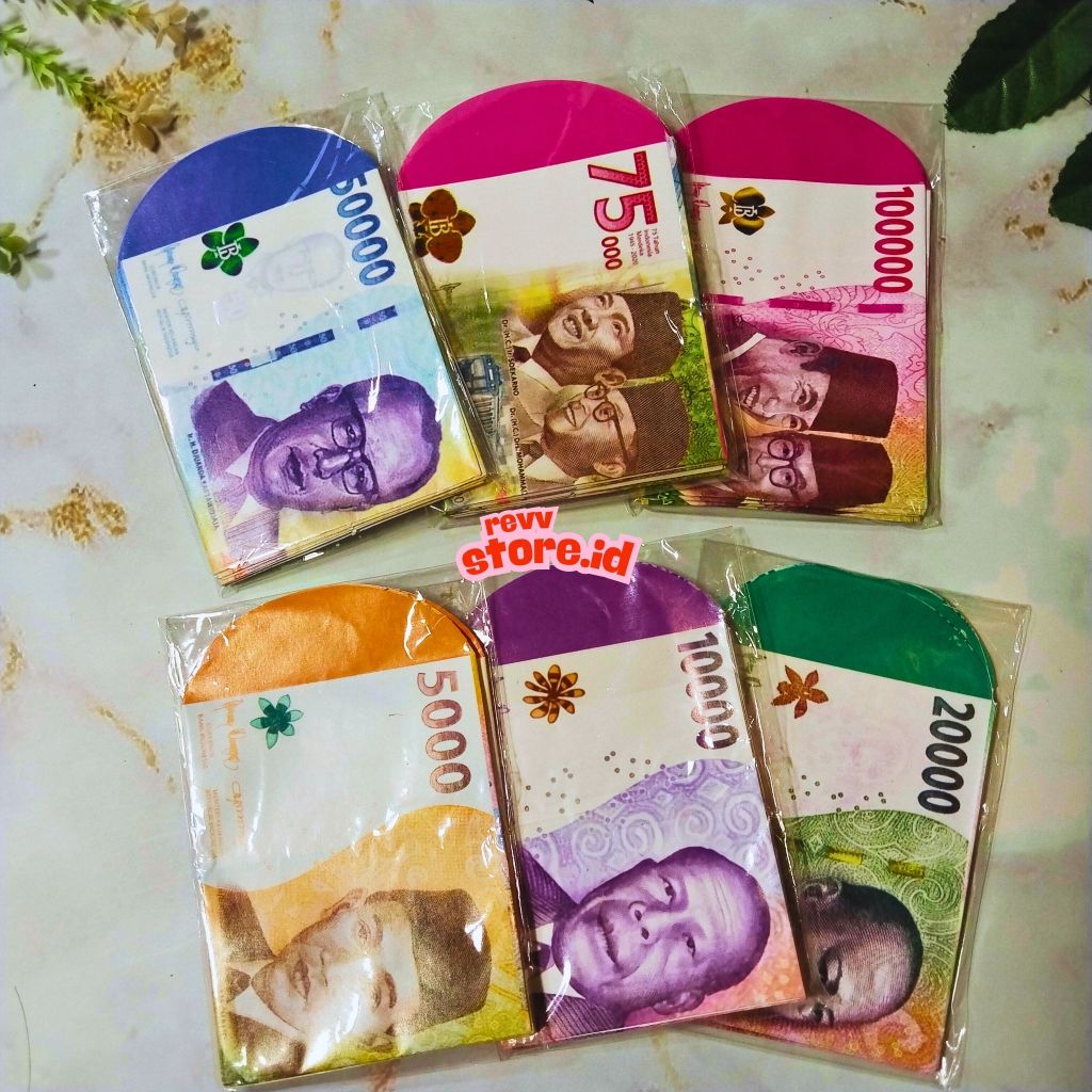 

(10 pcs) Amplop Lebaran Motif Uang 2025