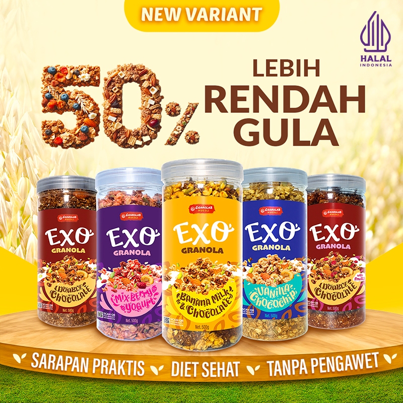 

NO_MORE GRANOLAB EXO Granola 500gr Granolab Muesli Oat Cereal Breakfast and Snacking
