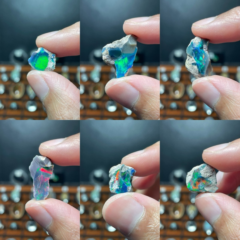 Bahan Batu Black Opal Afrika etiopia / Bongkahan Black Opal Afrika Etiopia Natural Jarong HQ Murah