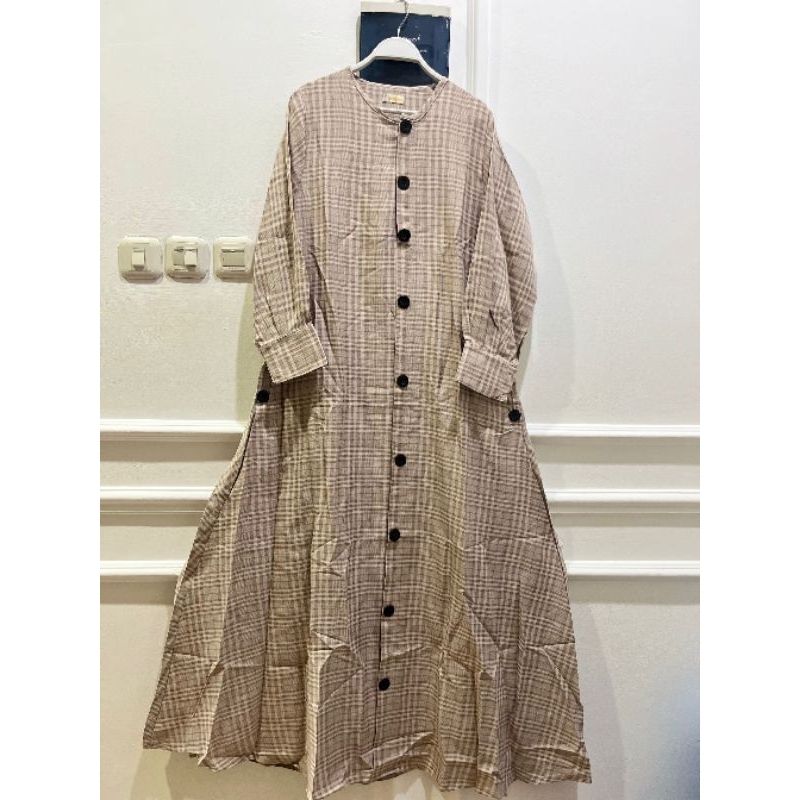 Safwa gamis linen Serafina kotak busui