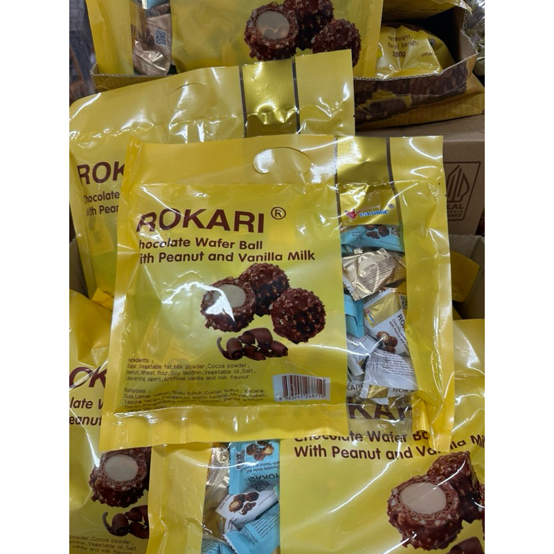 

Rokari Chocolate wafer ball berat 280 gram isi 40 pcs