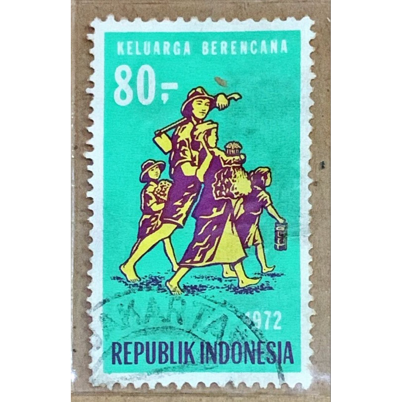 

(BA) PRANGKO INDONESIA 1972 KELUARGA BERENCANA Rp.80,- USED .