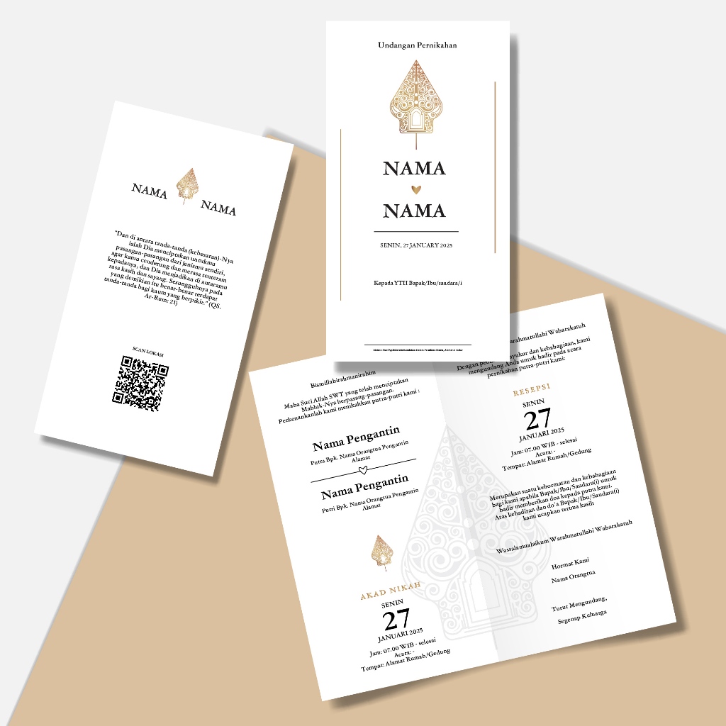 Undangan Pernikahan Tema Jawa - Undangan Tema Wayang