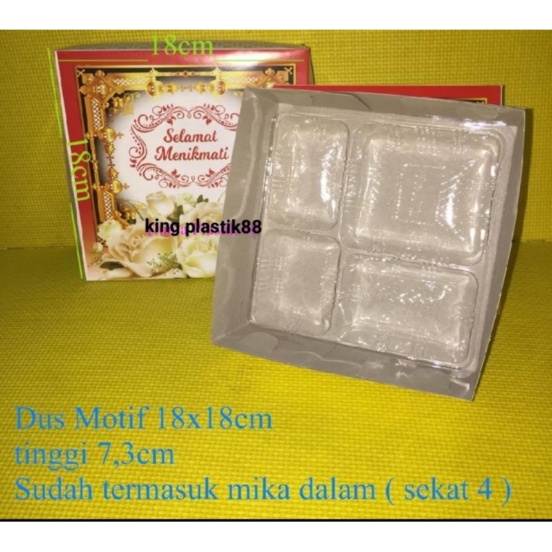 

isi50SET DUS MOTIF + MIKA 18x18CM box kardus kotak kertas tempat nasi hajatan rantang ma...