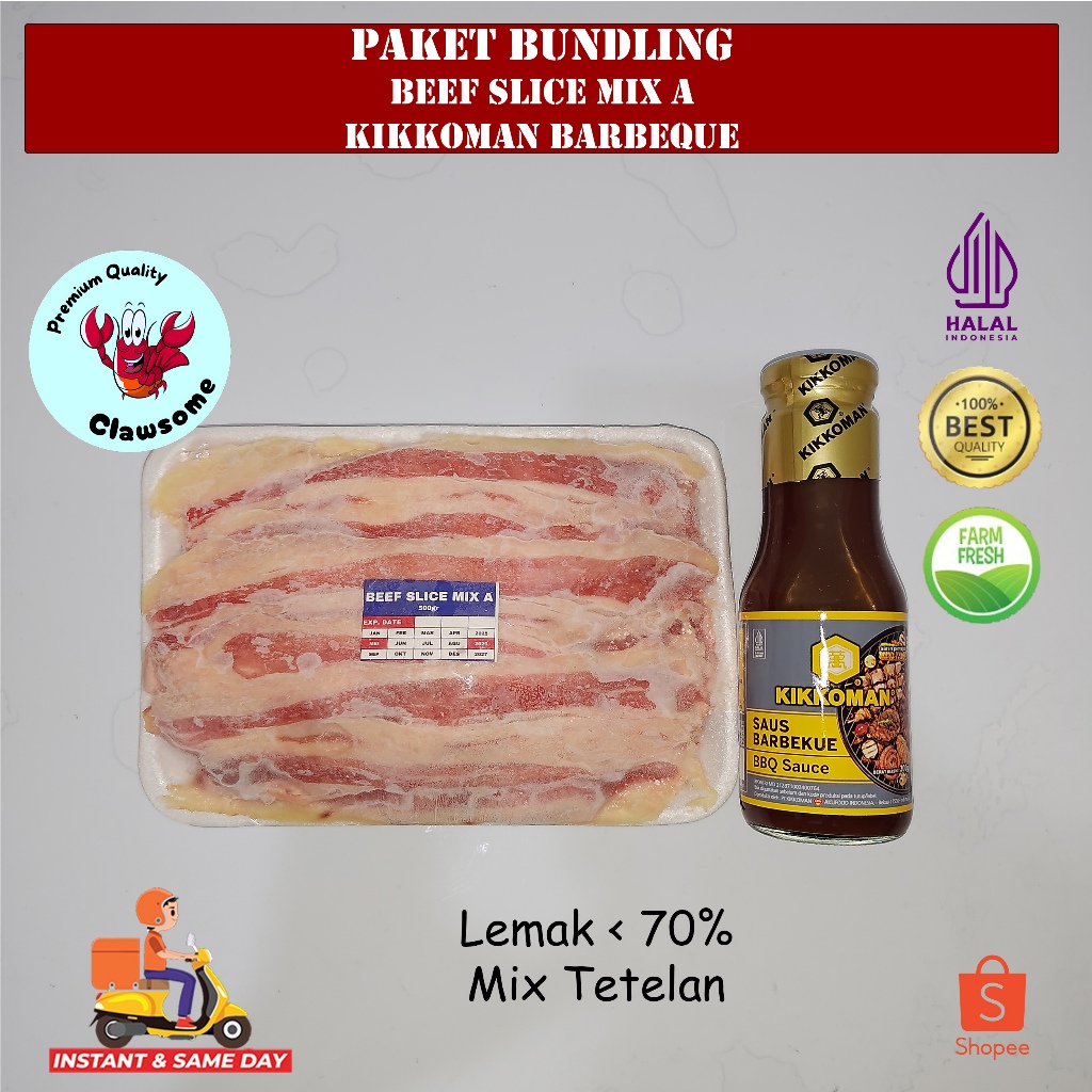

PAKET BUNDLING BEEF SLICE US MIX A (500 GR) & SAUS KIKKOMAN