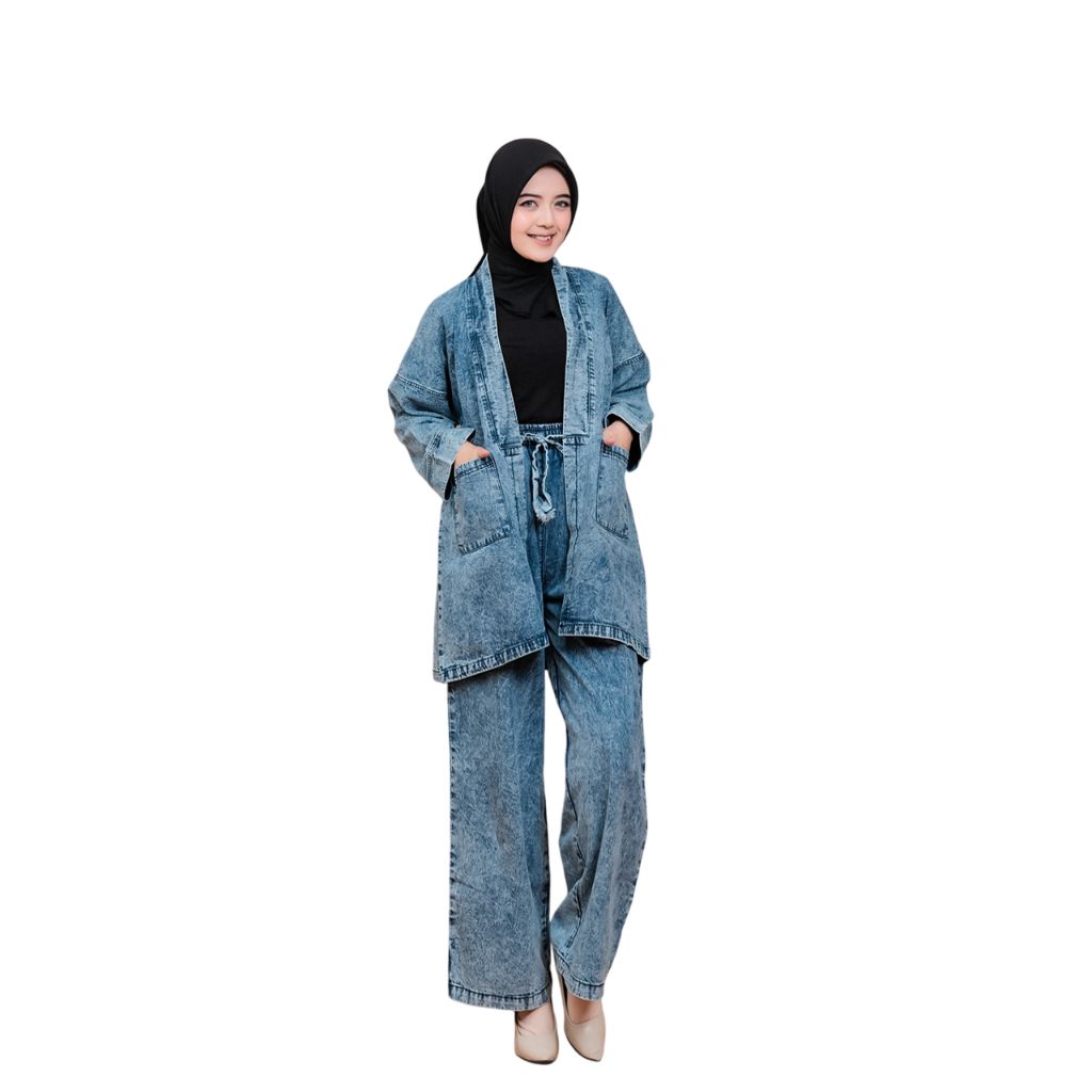 One set Denim Kimono 1