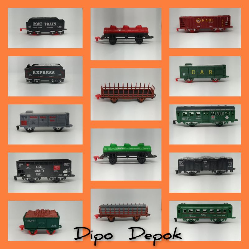Gerbong Roda Statis Rail King Mainan Miniatur Kereta Api Classic Train Freight Train Set Skala 87 Ho