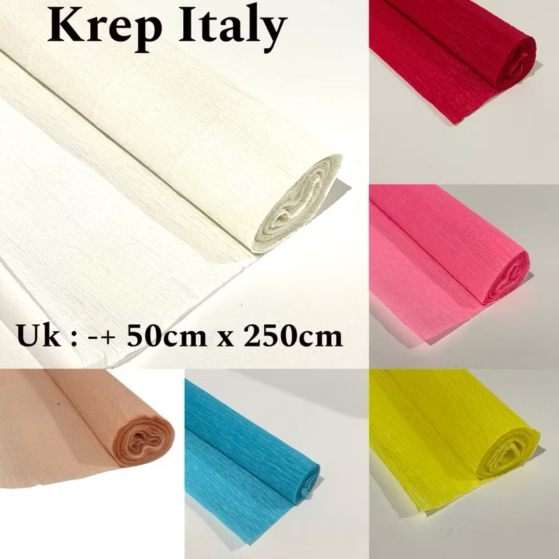 

Kertas krep italy Kertas crepe Import 50cmx250cm