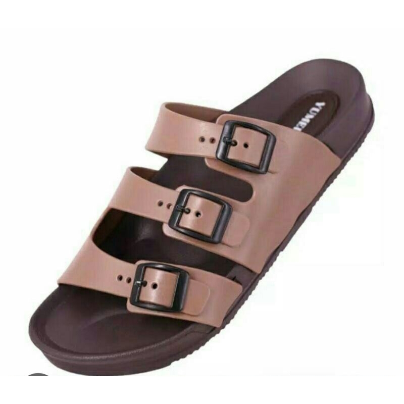 sandal karet lentur empuk Sendal Slop Pria Yumeida Sandal Pria Ban 3 Tali Karet Jelly Nyaman Empuk A