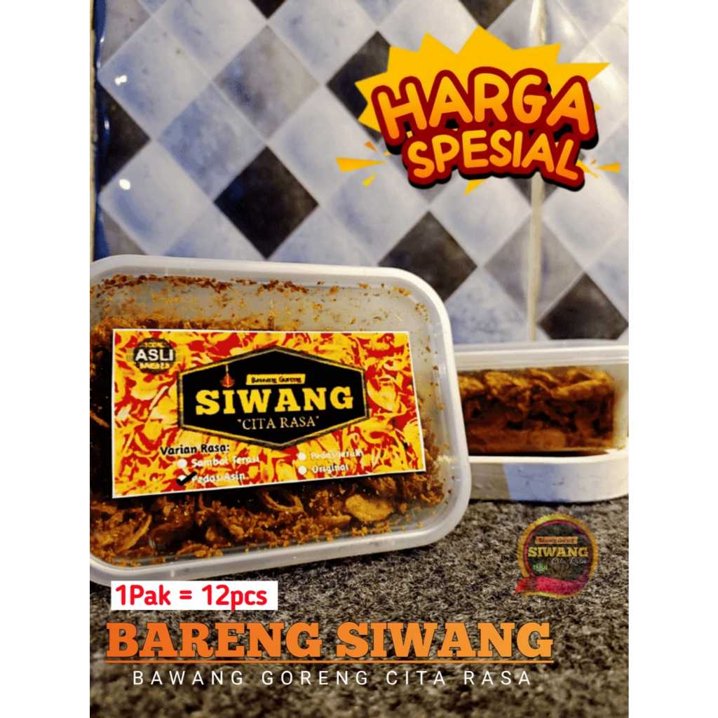 

(Pak) BARENG SIWANG Varian Rasa kemasan 200mL isi 12 pcs Bawang Goreng