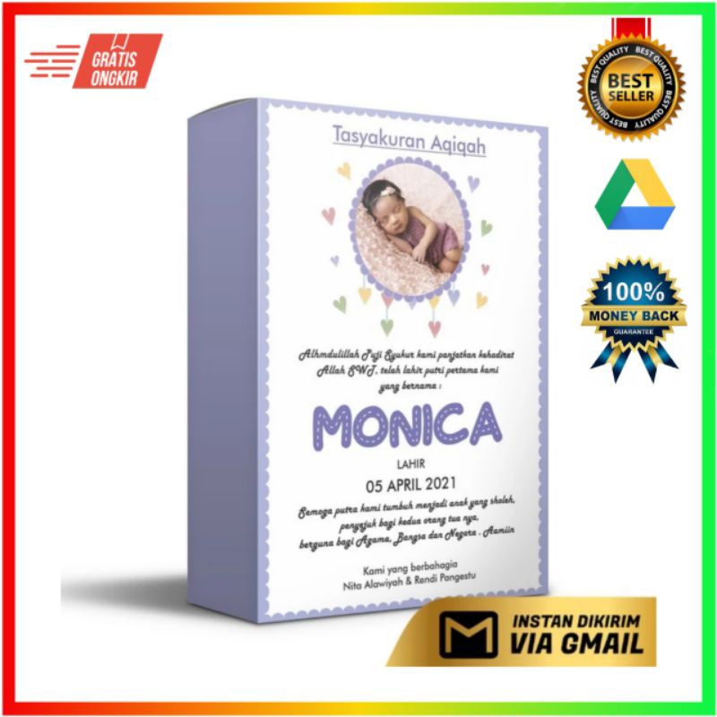 50 Desain Undangan Aqiqah v24 - Untuk Coreldraw versi 22 - Template