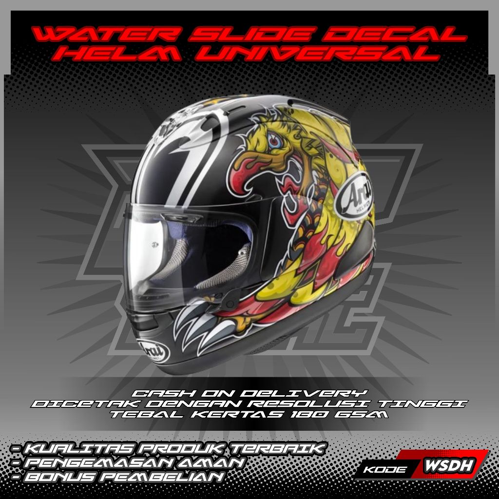 WATER SLIDE DECAL HELM UNIVERSAL MOTIF NAKASUGA PHOENIX | WATER SLIDE DECAL HELM