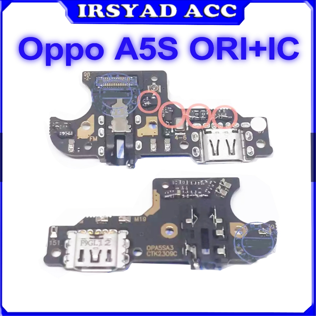 Oppo A5S Ori Flexible Charger + iC Flexibel Fleksibel Conektor Konektor Cas Charger OPPO A5S