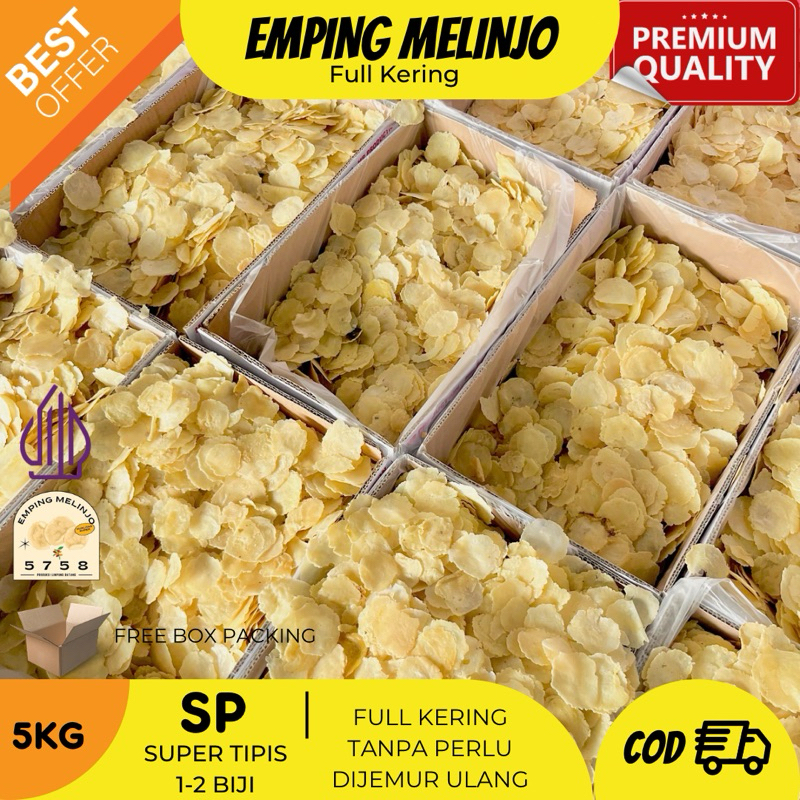 

Emping Melinjo Full Kering 5kg - 1 biji Asli Limpung