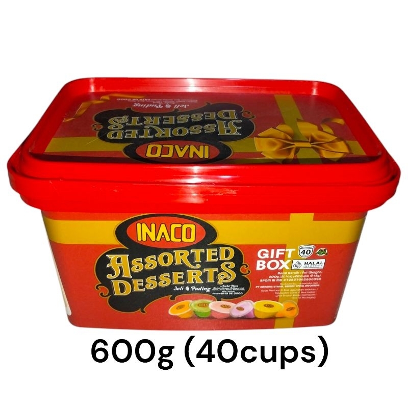 

1 karton (12pcs) inaco assorted desserts gift box 600gr isi 40 cups