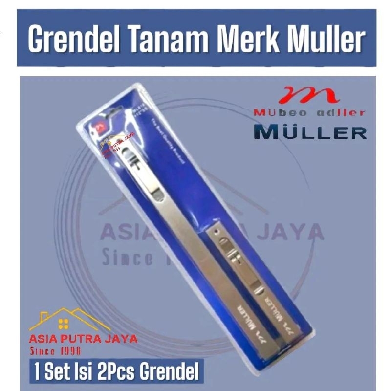 Grendel Tanam Merk Muller Slot Kunci Kuputarung Stainless Steel Bahan Premium Original FlashBold Slo