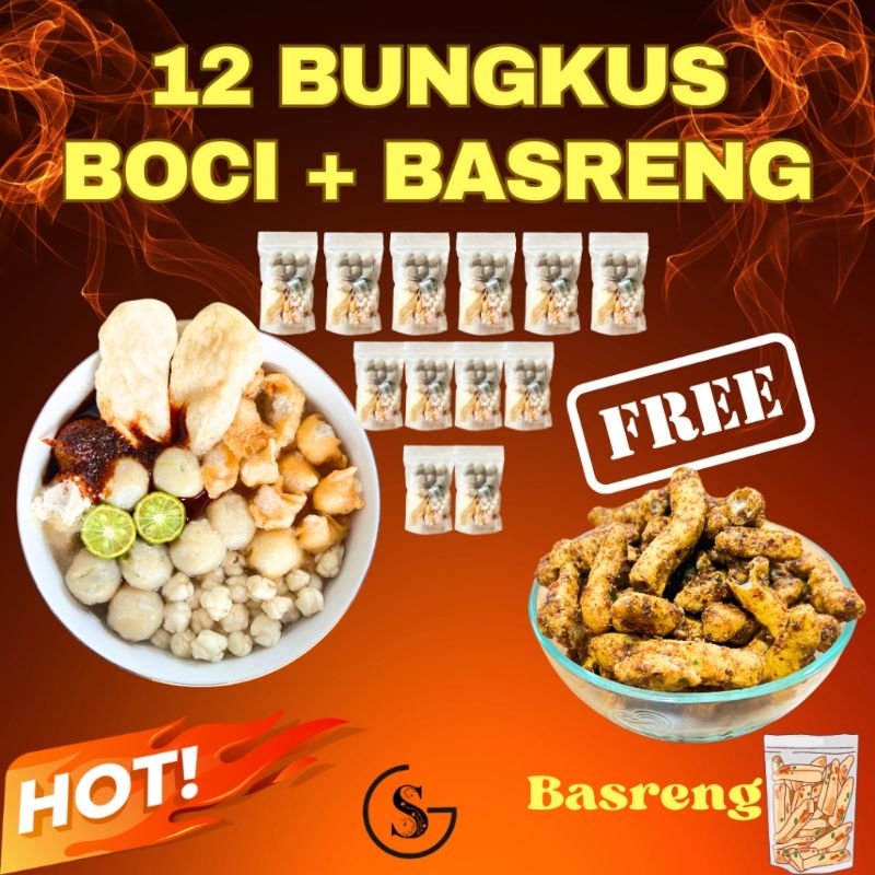 

12 Bugkus Baso Aci + Basreng Paket Usaha hotpot instan Food Pedas Seblak