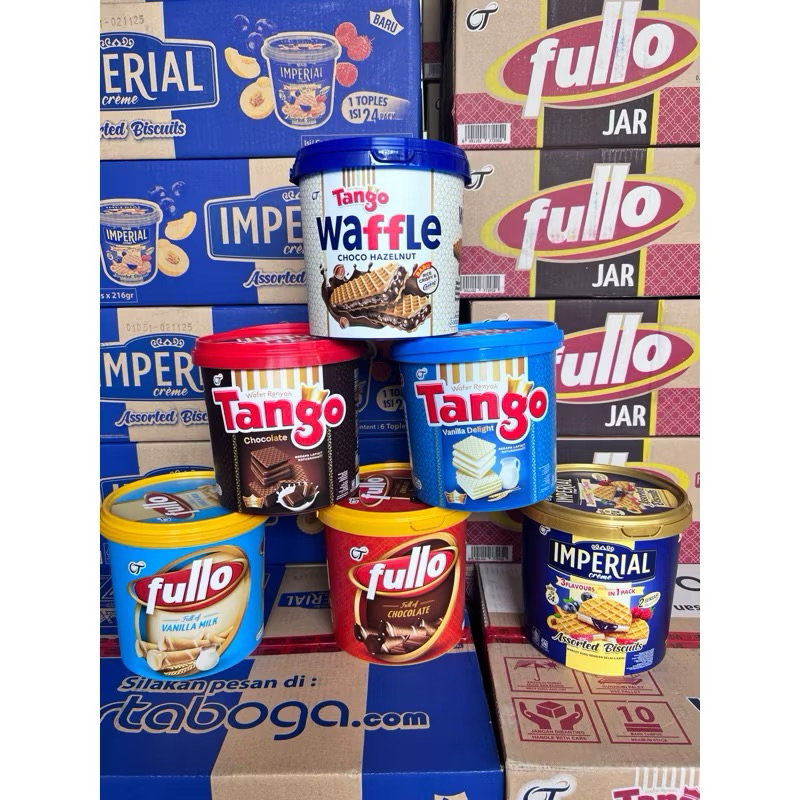 

Wafer Waffle / Tango / Fullo / Imperial 1 Dus isi 6 Ember / Kue Coklat Biskuit Cokelat