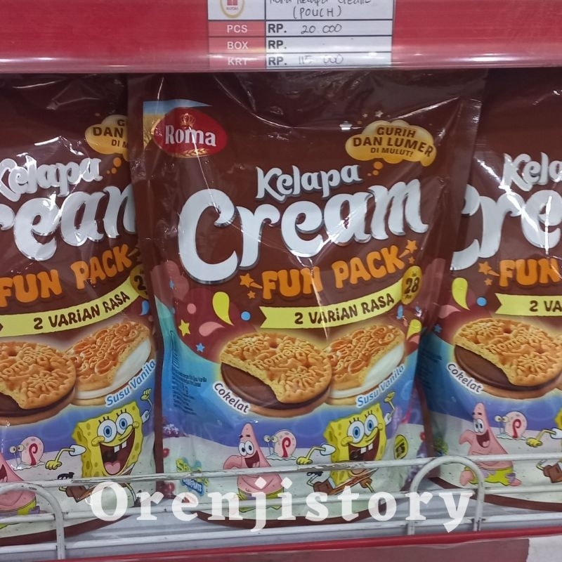

roma kelapa cream fun pack isi 28 kemasan pouch Butter Caramel dan coklat