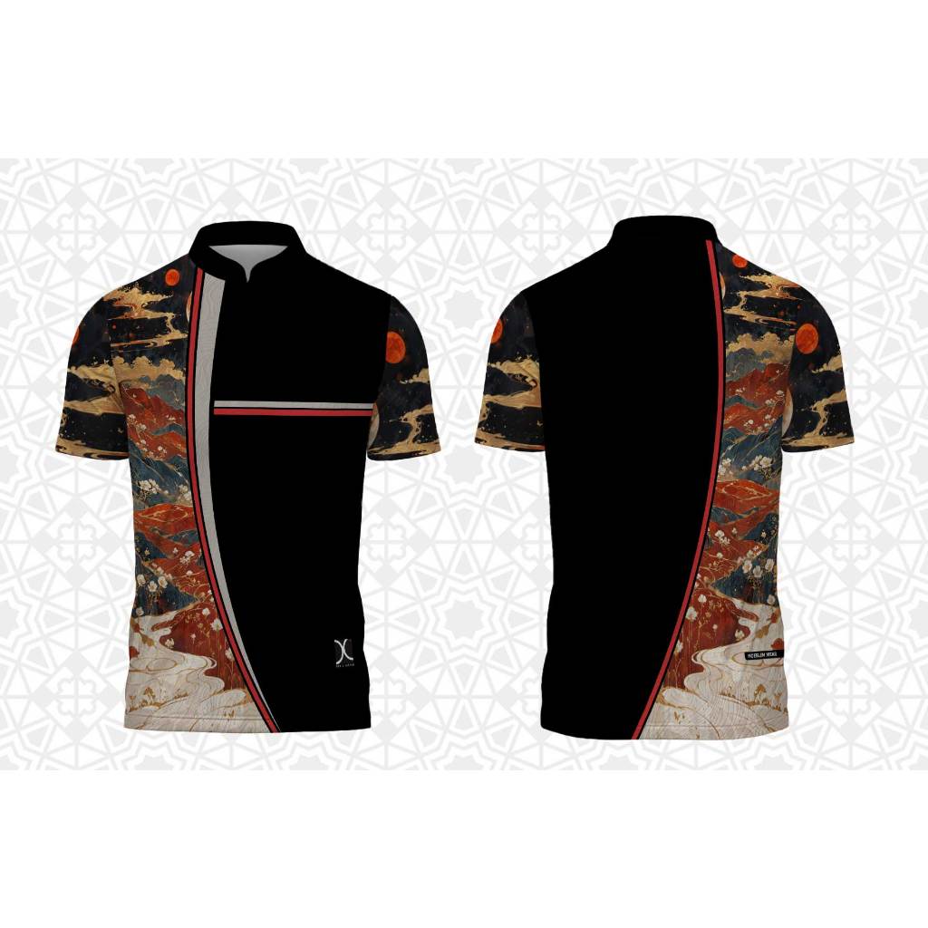 Baju Koko Lengan Pendek Motif Kekinian Koko Jersey Muslim Dewasa