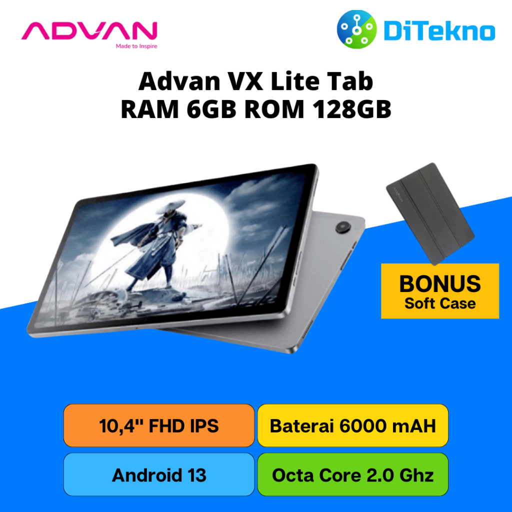 Advan VX Tab Lite RAM 6GB ROM128GB Android 13