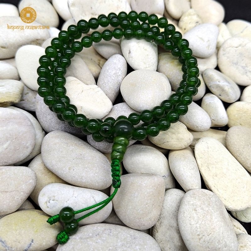 Mala Tasbih Batu Dark Tibetan Jade Original Nepal