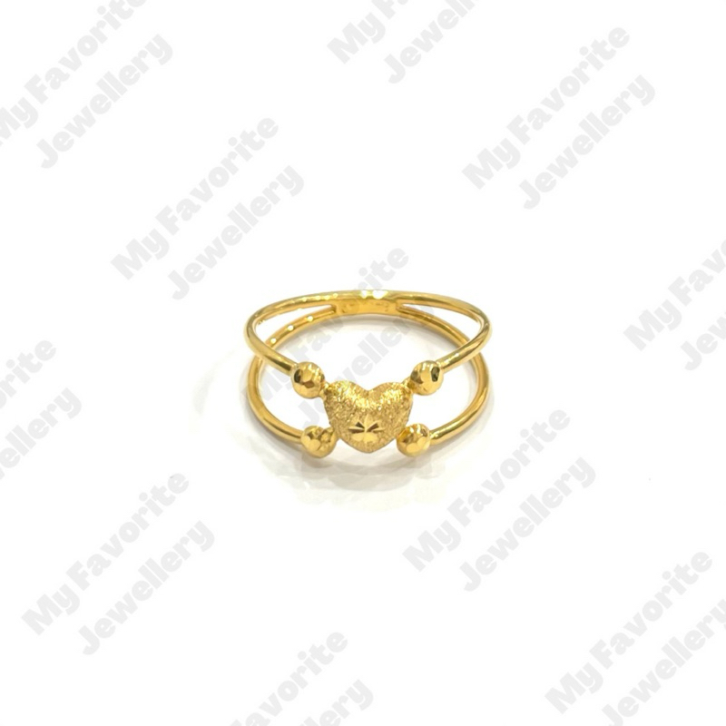 Cincin Ringan Model Pipa Love Uk18 EMAS ASLI Kadar 700 16K