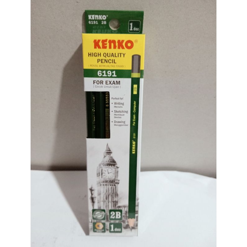 

1 Kotak isi 12 Pcs Pensil 2B Kenko 6191 For Exam