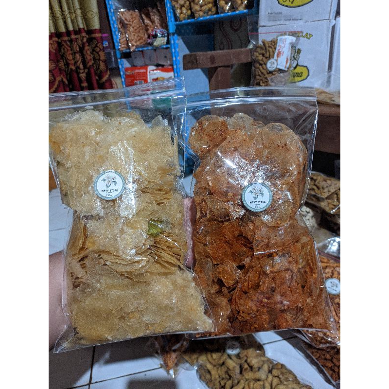 

kripik kaca pedas daun jeruk dan original