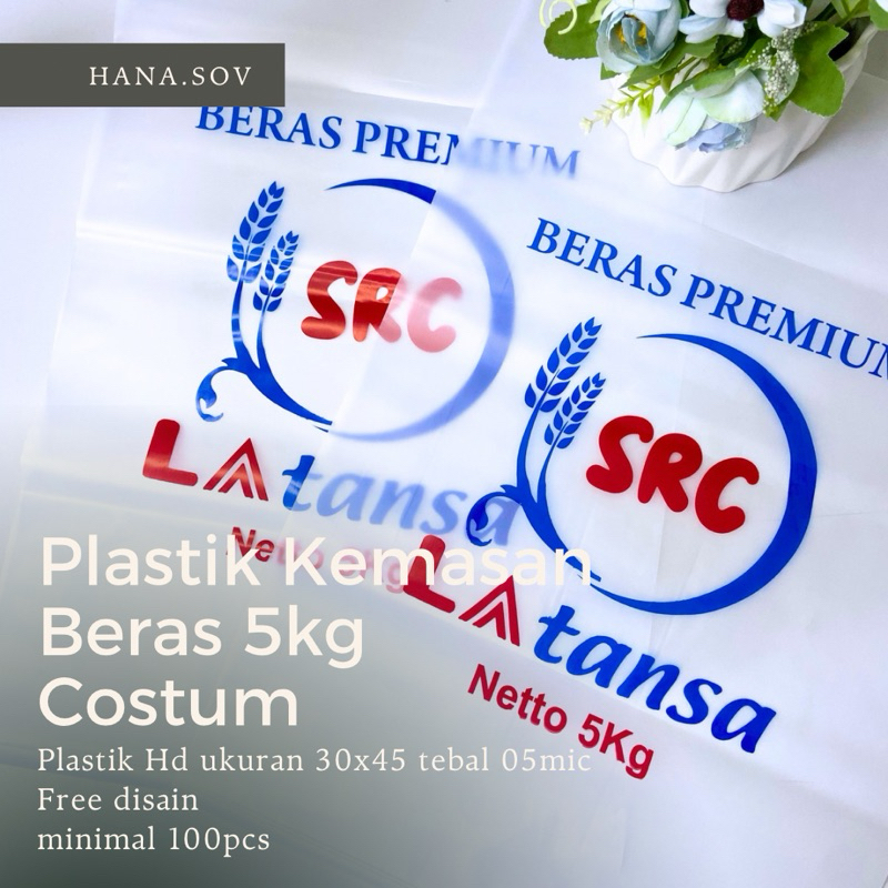 Kemasan Plastik Beras 5kg costum